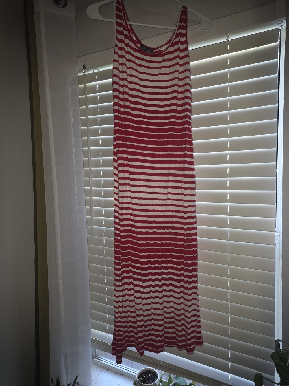 Scarlett Red & White Striped Maxi Dress-Skirt